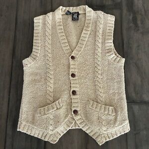 Kennington Ltd. 1980’s Cable Knit Fisherman’s Sweater Vest - Size Large